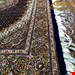 اندازه ذرع و نیم 1.5 متری 50 رج با پشم مرینوس پرویزیان (7لا) تک گره ترکی (تضمینی) رنگ متن سرمه ای، حاشیه افسری و ترنج پیازی 9 متن رنگی 28 رنگ پشم و 3 رنگ ابریشم جدیدترین نقشه ماهی کمال الملک خوی رنگرزی شده توسط دستگاه اشلاپ فورس با پودر صیبای آلمانی تضمین کیفیت بافت همراه با قید در فاکتور  