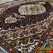 اندازه ذرع و نیم 1.5 متری 40 رج با پشم مرغویب ایرانی تک گره ترکی (تضمینی) رنگ متن سرمه ای حاشیه افسری و ترنج کرم 7 متن رنگی 28 رنگ پشم و 1 رنگ ابریشم جدیدترین نقشه ماهی کمال الملک خوی رنگرزی شده بصورت سنتی تضمین کیفیت بافت همراه با قید در فاکتور  