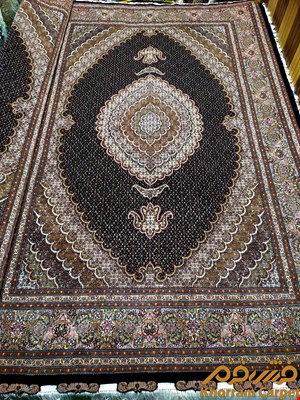 فرش دستباف ماهی خوی جفت 6 متری سرمه ای پرویزیان کد 122
