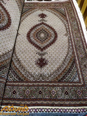 فرش دستباف ماهی خوی جفت 6 متری کرم پرویزیان کد 129