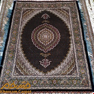 فرش دستباف ماهی خوی قالیچه 3 متری سرمه ای پرویزیان کد 140
