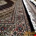 اندازه قالیچه 3 متری 40 رج با پشم مرغوب ایرانی تک گره ترکی (تضمینی) رنگ متن سرمه ای، حاشیه افسری و ترنج کرم 11 متن رنگی 28 رنگ پشم و 1 رنگ ابریشم جدیدترین نقشه ماهی کمال الملک خوی رنگرزی شده بصورت سنتی تضمین کیفیت بافت همراه با قید در فاکتور 