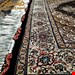 اندازه قالیچه 3 متری 40 رج با پشم مرغوب ایرانی تک گره ترکی (تضمینی) رنگ متن سرمه ای، حاشیه افسری و ترنج کرم 11 متن رنگی 28 رنگ پشم و 1 رنگ ابریشم جدیدترین نقشه ماهی کمال الملک خوی رنگرزی شده بصورت سنتی تضمین کیفیت بافت همراه با قید در فاکتور 
