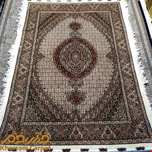 فرش دستباف ماهی خوی قالیچه 3 متری سرمه ای مرینوس نیوزلندی کد 145