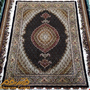 فرش دستباف ماهی خوی قالیچه 3 متری سرمه ای پرویزیان کد 149