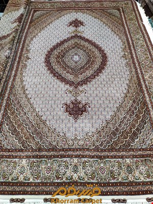 فرش دستباف ماهی خوی جفت 9 متری کرم سارکولینی کد 168