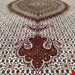 اندازه جفت 9 متری 40 رج با پشم مرینوس پرویزیان (7لا) طرح گل 50 رج تک گره ترکی (تضمینی) رنگ متن کرم، حاشیه افسری و ترنج پیازی 17 متن رنگی 28 رنگ پشم و 3 رنگ ابریشم جدیدترین نقشه ماهی کمال الملک خوی رنگرزی شده توسط دستگاه اشلاپ فورس با پودر صیبای آلمانی تضمین کیفیت بافت همراه با قید در فاکتور 