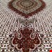 اندازه تک 6 متری 40 رج با پشم مرینوس پرویزیان (7لا) طرح گل 50 رج تک گره ترکی (تضمینی) رنگ متن کرم، حاشیه افسری و ترنج پیازی 13 متن رنگی 28 رنگ پشم و 3 رنگ ابریشم جدیدترین نقشه ماهی کمال الملک خوی رنگرزی شده توسط دستگاه اشلاپ فورس با پودر صیبای آلمانی تضمین کیفیت بافت همراه با قید در فاکتور    