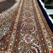 اندازه جفت 6 متری 40 رج با پشم مرینوس پرویزیان (7لا) طرح گل 50 رج تک گره ترکی (تضمینی) رنگ متن  سرمه ای، حاشیه افسری و ترنج پیازی 15 متن رنگی 28 رنگ پشم و 3 رنگ ابریشم جدیدترین نقشه ماهی کمال الملک خوی رنگرزی شده توسط دستگاه اشلاپ فورس با پودر صیبای آلمانی تضمین کیفیت بافت همراه با قید در فاکتور     