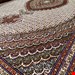  اندازه جفت 6 متری 40 رج با پشم مرینوس پرویزیان (7لا) طرح گل 50 رج تک گره ترکی (تضمینی) رنگ متن کرم، حاشیه افسری و ترنج پیازی 13 متن رنگی 28 رنگ پشم و 3 رنگ ابریشم جدیدترین نقشه ماهی کمال الملک خوی رنگرزی شده توسط دستگاه اشلاپ فورس با پودر صیبای آلمانی تضمین کیفیت بافت همراه با قید در فاکتو         