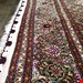  اندازه جفت 6 متری 40 رج با پشم مرینوس پرویزیان (7لا) طرح گل 50 رج تک گره ترکی (تضمینی) رنگ متن کرم، حاشیه افسری و ترنج پیازی 13 متن رنگی 28 رنگ پشم و 3 رنگ ابریشم جدیدترین نقشه ماهی کمال الملک خوی رنگرزی شده توسط دستگاه اشلاپ فورس با پودر صیبای آلمانی تضمین کیفیت بافت همراه با قید در فاکتو           