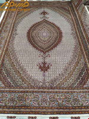 فرش دستباف ماهی خوی جفت 9 متری کرم عاجی مرینوس کد 181