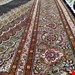  اندازه تک 9 متری 40 رج با پشم مرینوس پرویزیان (7لا) طرح گل 50 رج تک گره ترکی (تضمینی) رنگ متن  سرمه ای، حاشیه افسری و ترنج کرم 17 متن رنگی 28 رنگ پشم و 3 رنگ ابریشم جدیدترین نقشه ماهی کمال الملک خوی رنگرزی شده توسط دستگاه اشلاپ فورس با پودر صیبای آلمانی تضمین کیفیت بافت همراه با قید در فاکتور                      