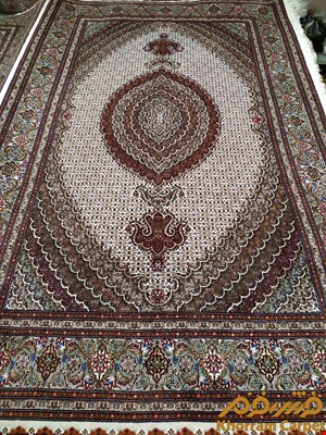 فرش دستباف ماهی خوی جفت 6 متری کرم پرویزیان کد 235