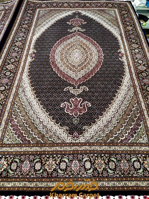 فرش دستباف ماهی خوی جفت 6 متری سرمه ای پرویزیان کد 264